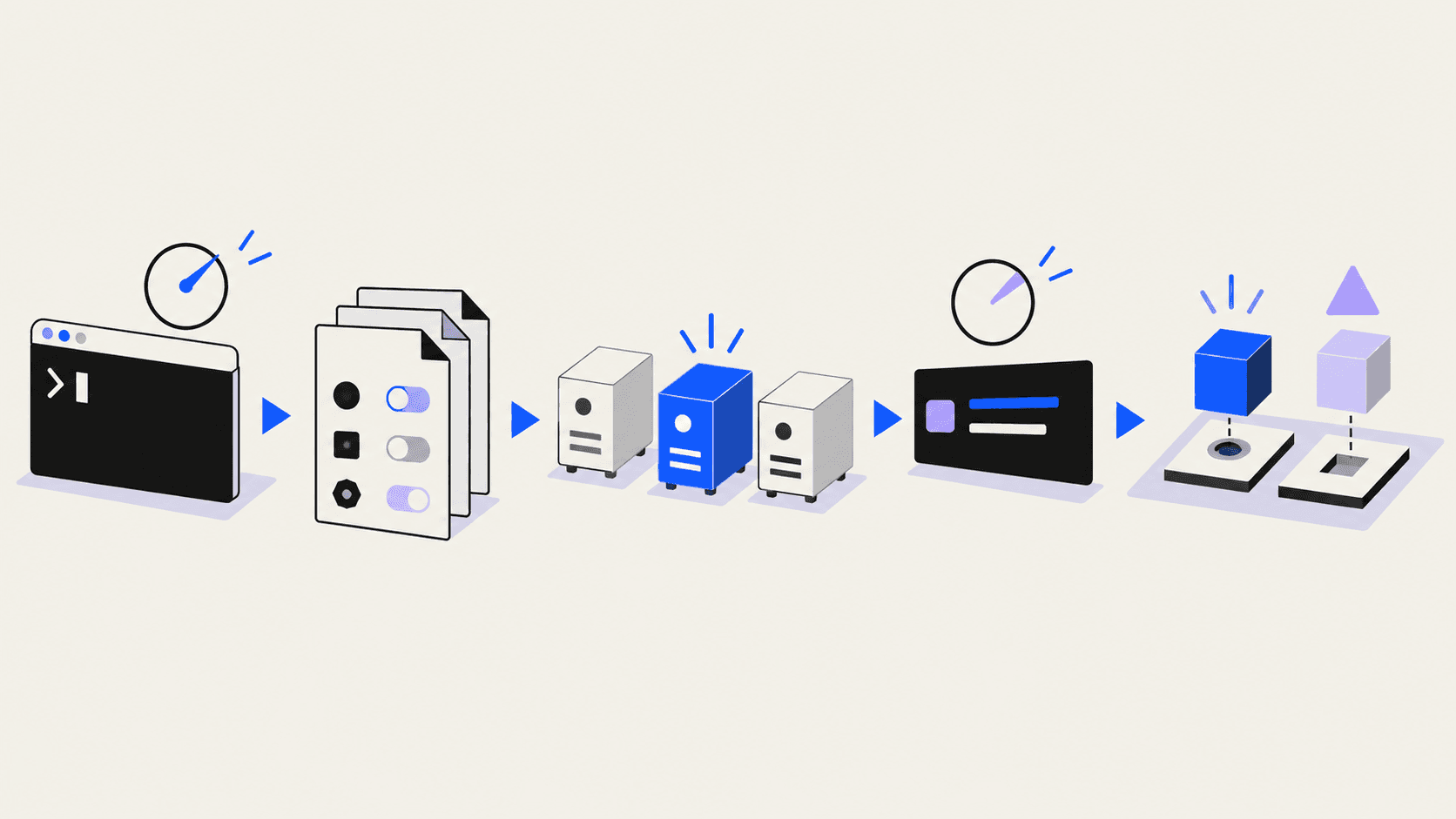 An isometric sequence shows a terminal, configuration files, selectively activated servers, latency timers, and provider checks illustrating lazy imports and delayed dependency failures.